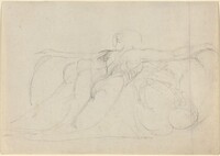 A Man Seen from Behind, Rising on Clouds, William Blake, probably c. 1794