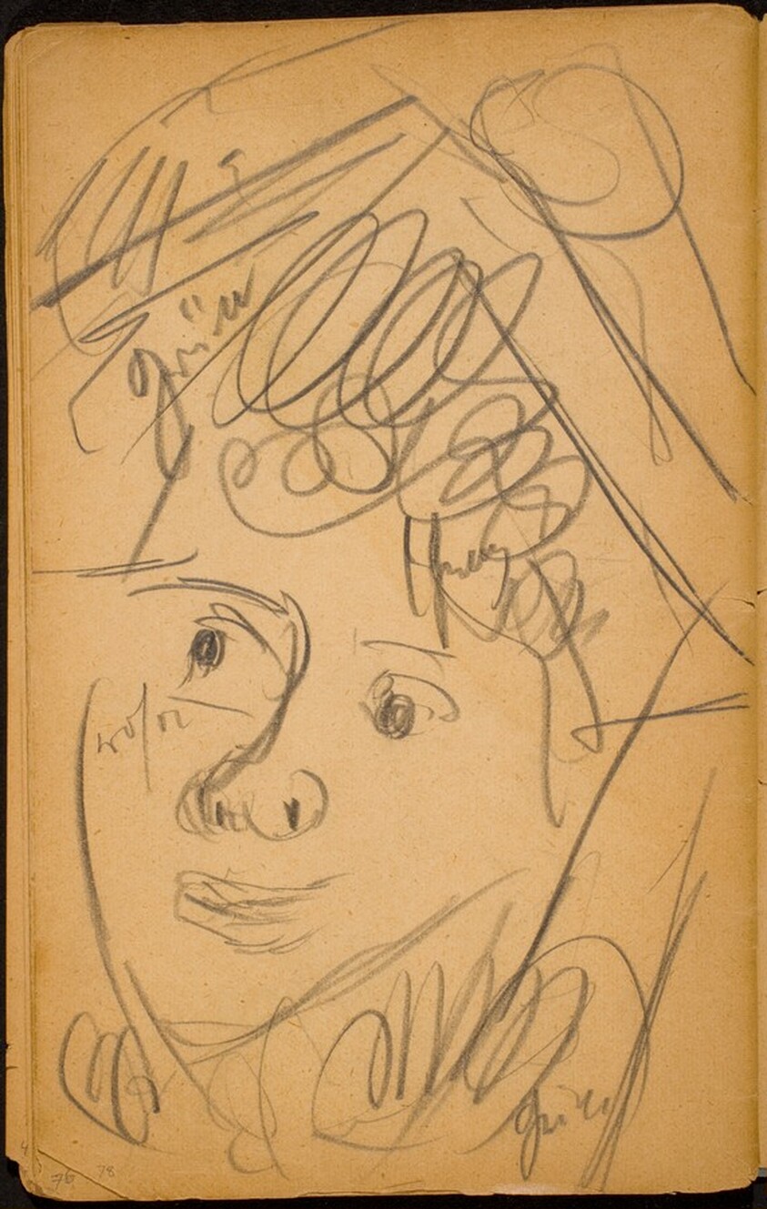 Weibliches Gesicht, wohl Pierrette (Woman's Face, probably Pierrette) Face [p. 78]