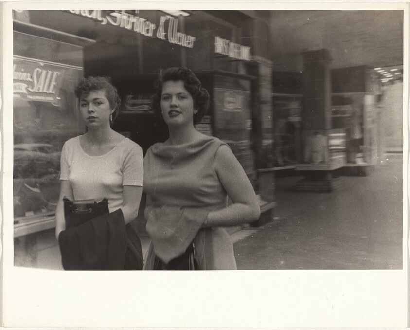 Two women on street--Pasadena, California