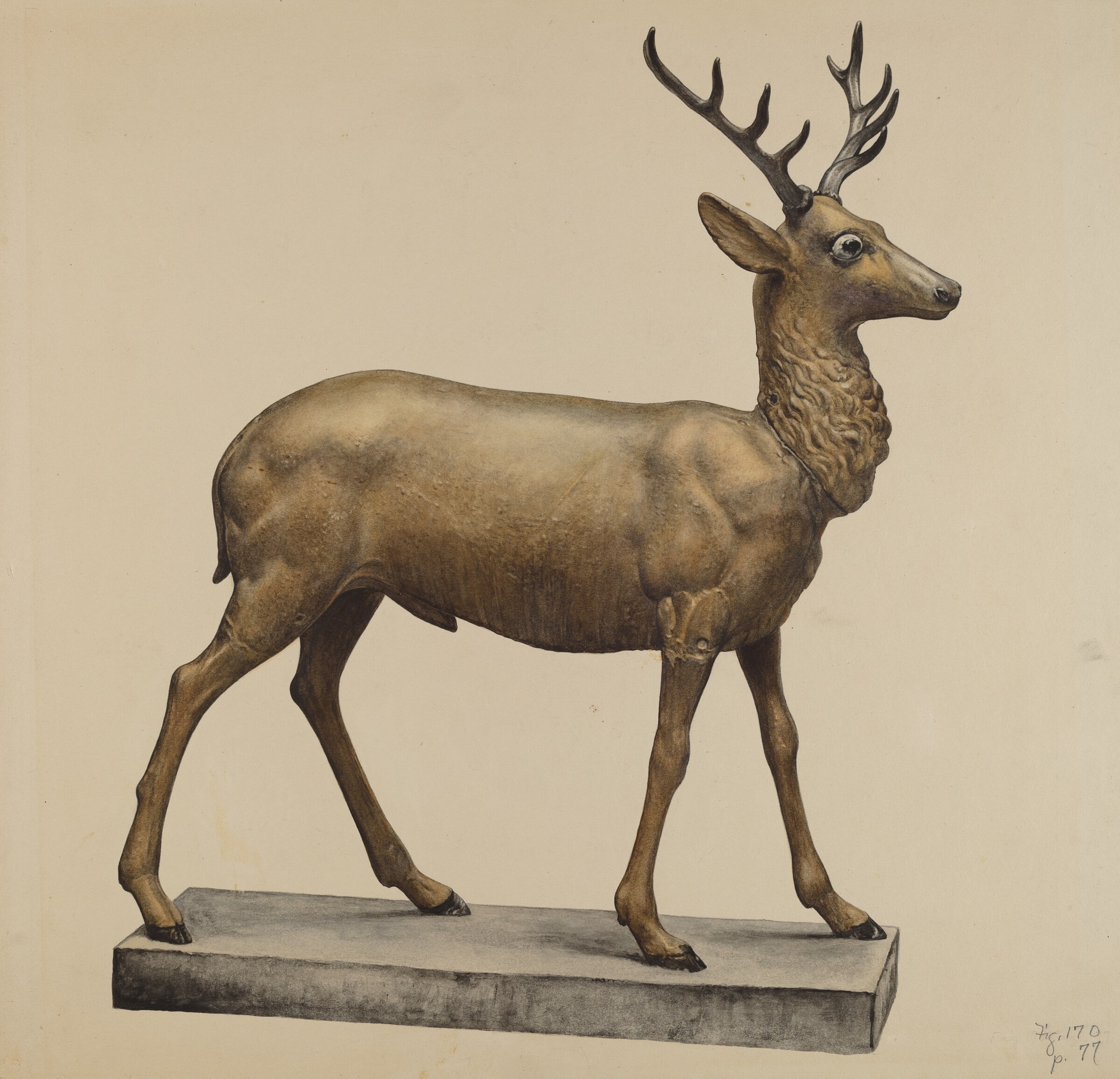 Deer Lawn Figure, Elisabeth Fulda, c. 1940