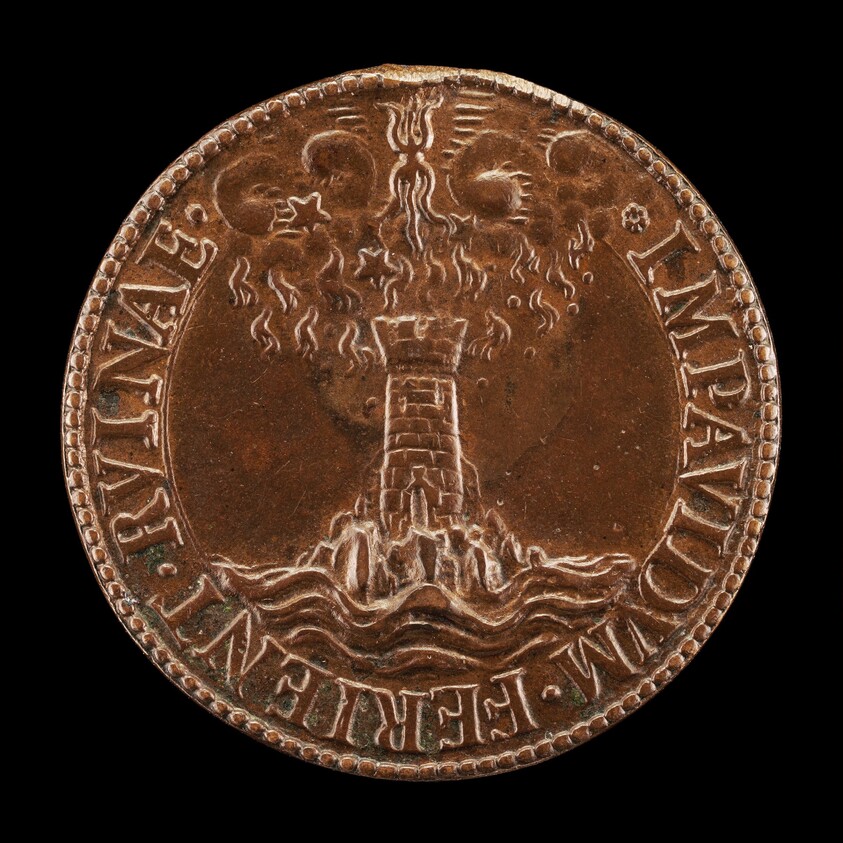 Lightning Striking a Tower in the Sea [reverse]