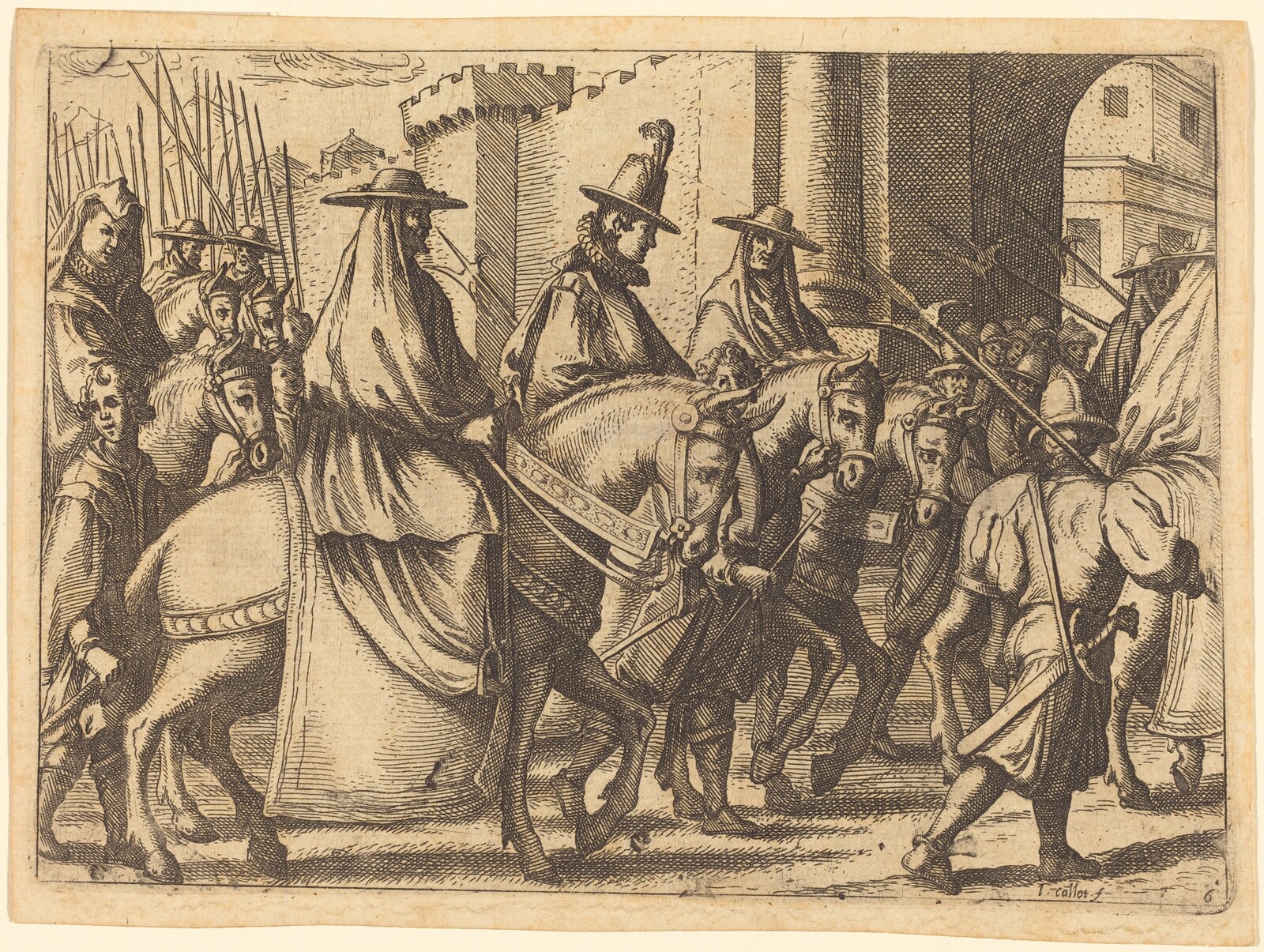 Entry into Ferrara, Jacques Callot, 1612