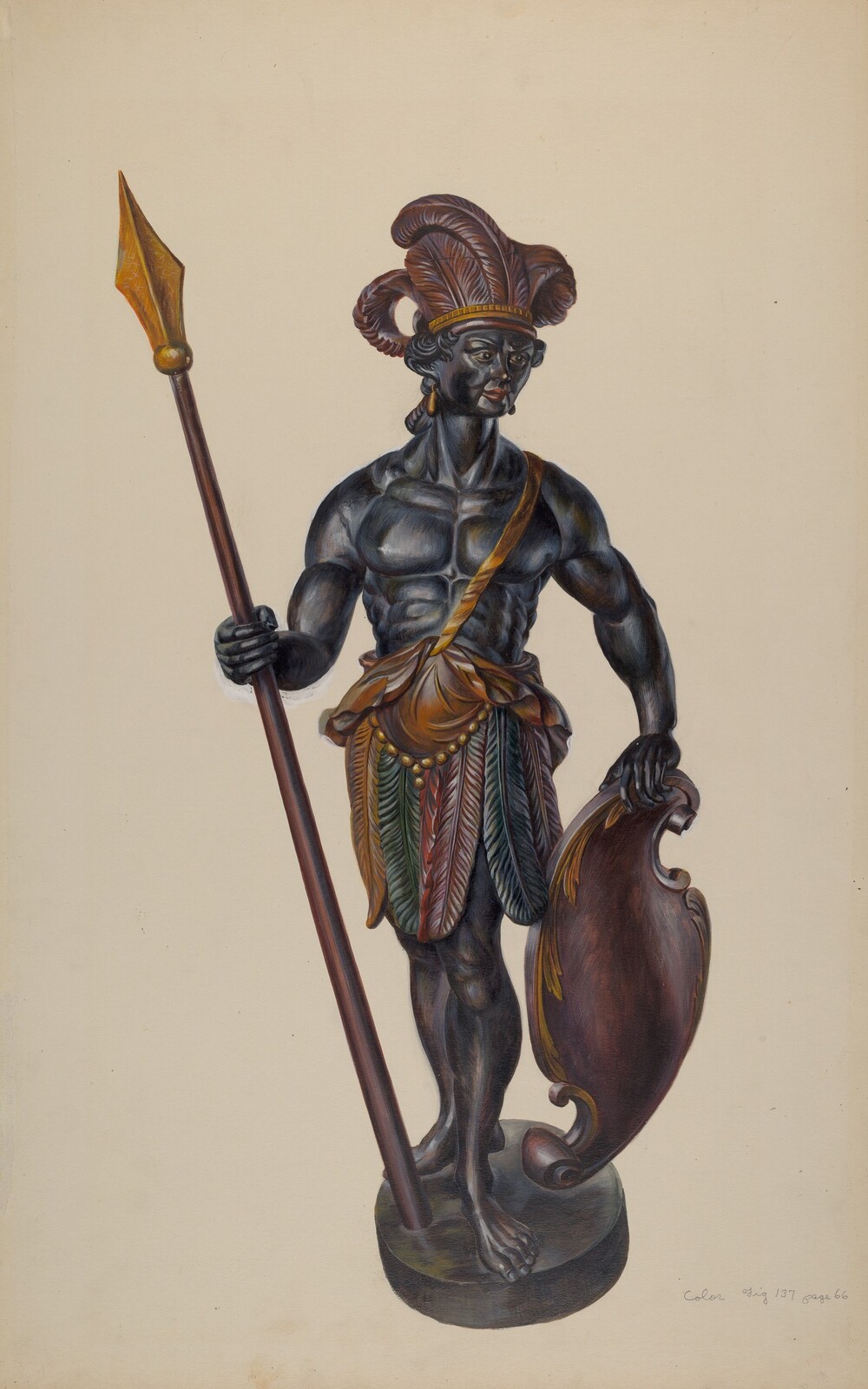 Cigar Store Indian, Walter Hochstrasser, c. 1937