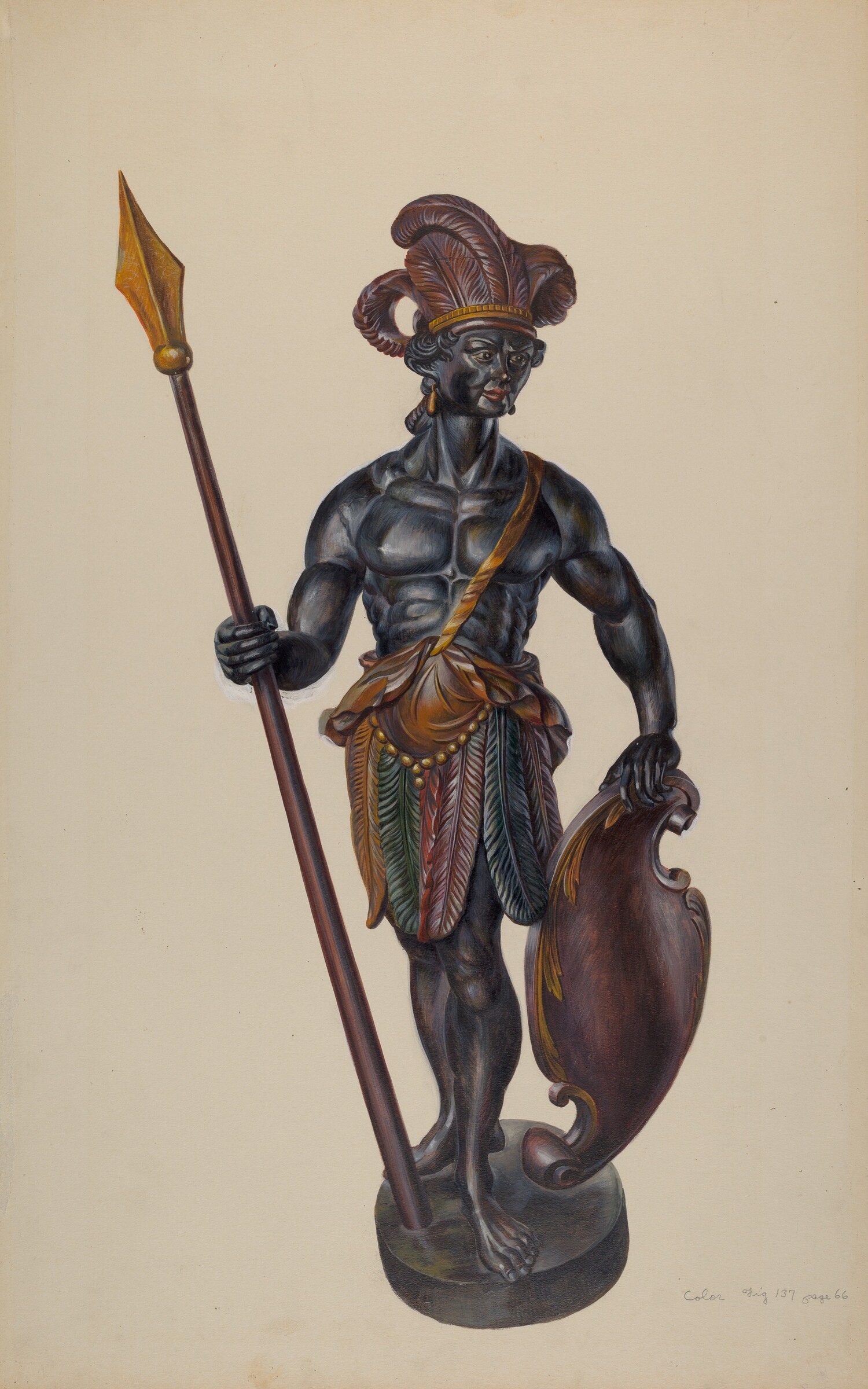 Cigar Store Indian, Walter Hochstrasser, c. 1937