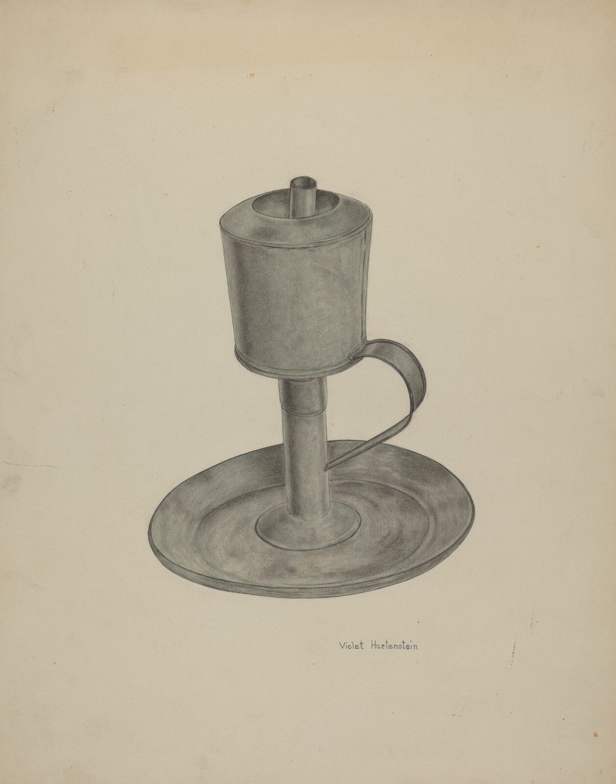 Pewter Grease Lamp, Violet Hartenstein, c. 1941