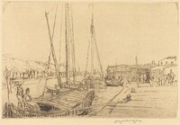 Canal Boats, Near Amsterdam, Sir Muirhead Bone, 1914