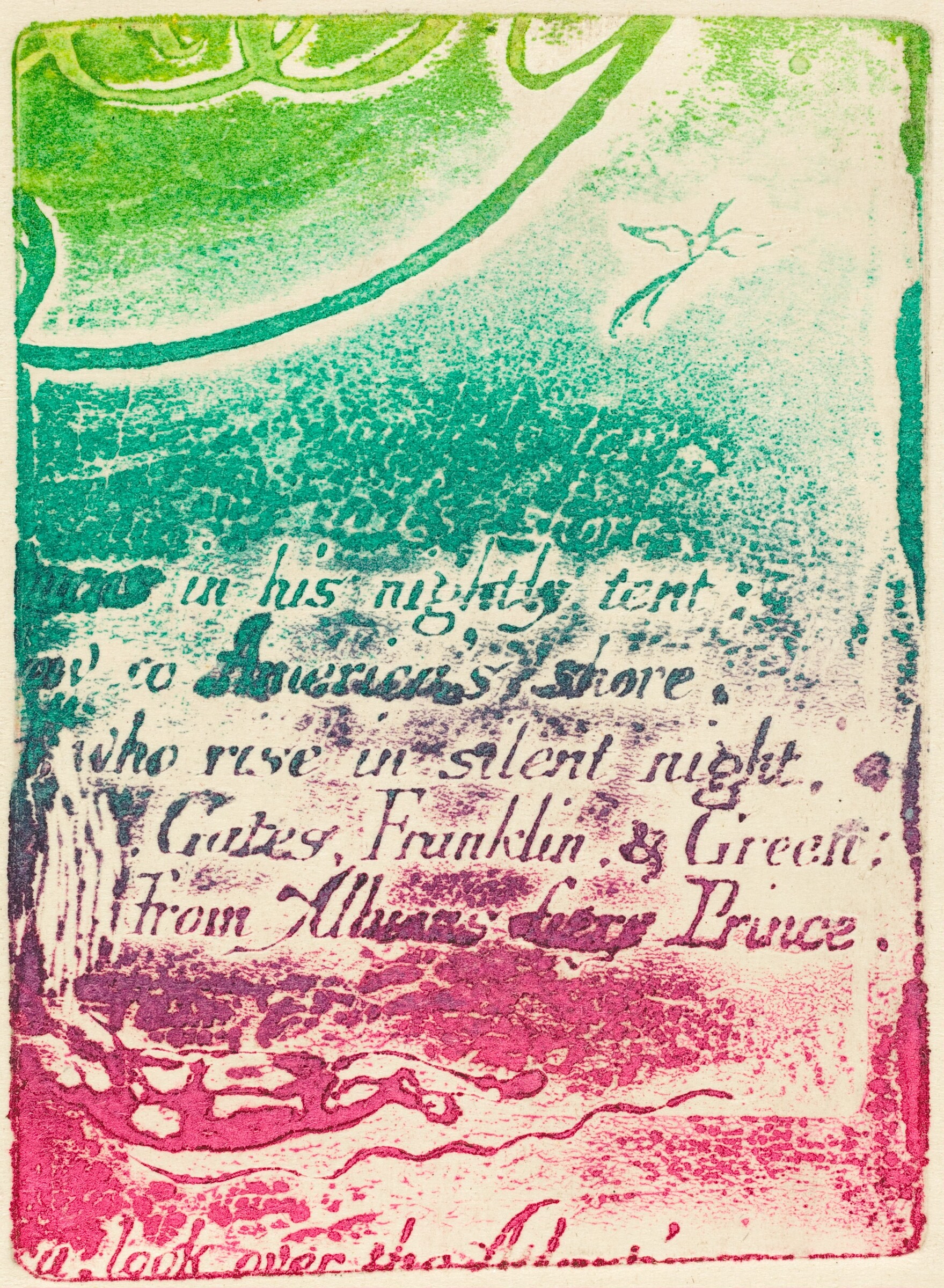 Restrike from fragment of cancelled plate for "A Prophecy", William Blake, 1793