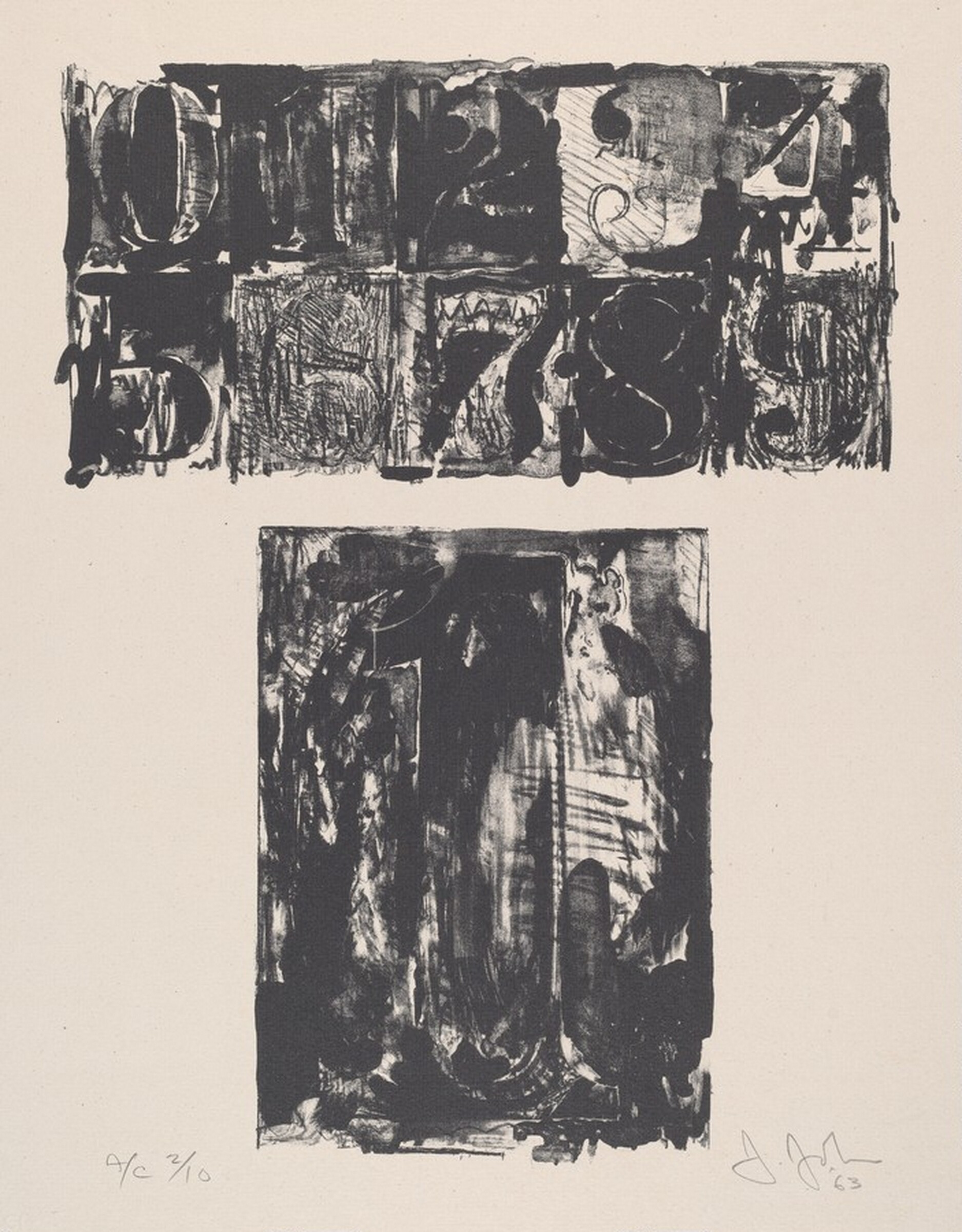 1 from 0-9 (Black), Jasper Johns, 1963