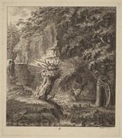 Wooded Landscape with a Pollarded Tree, Salomon Gessner, 1764
