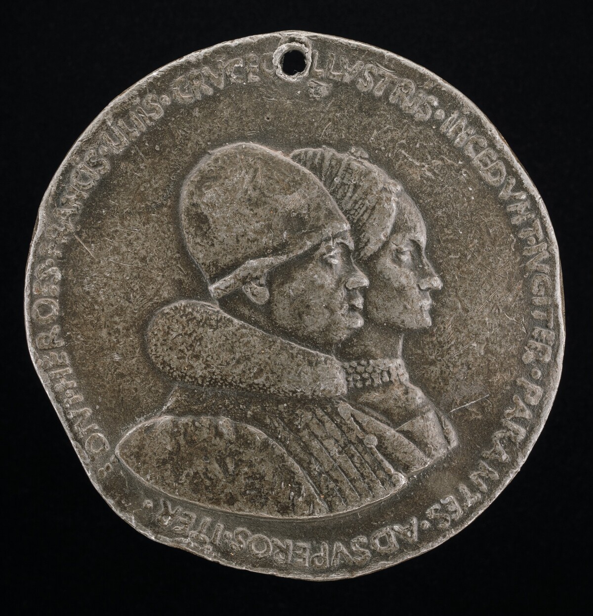 Rene d'Anjou, 1409-1480, King of Naples 1435-1442, and Jeanne de Laval, died 1498 [obverse]