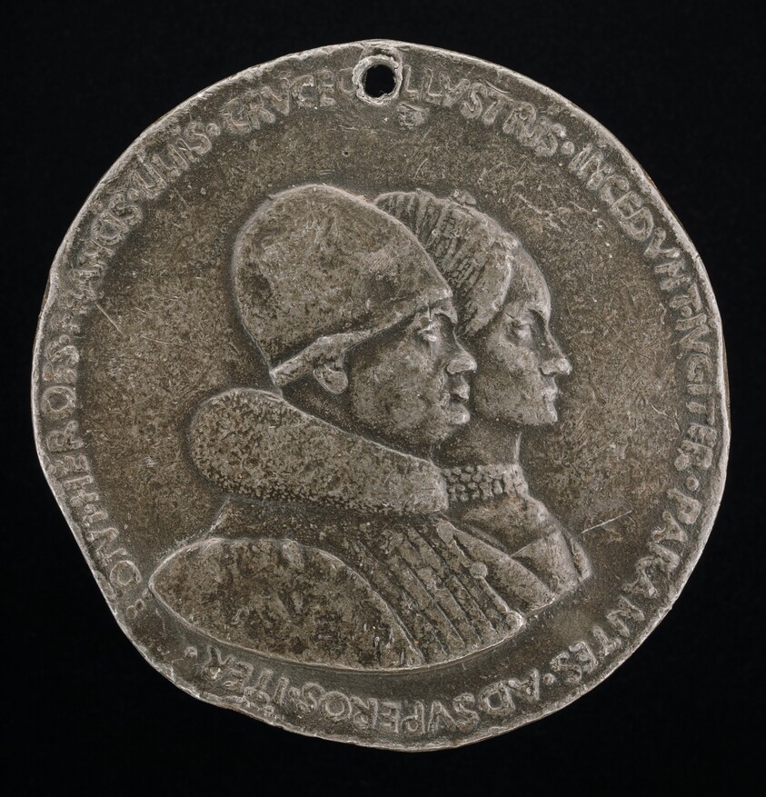 Rene d'Anjou, 1409-1480, King of Naples 1435-1442, and Jeanne de Laval, died 1498 [obverse]