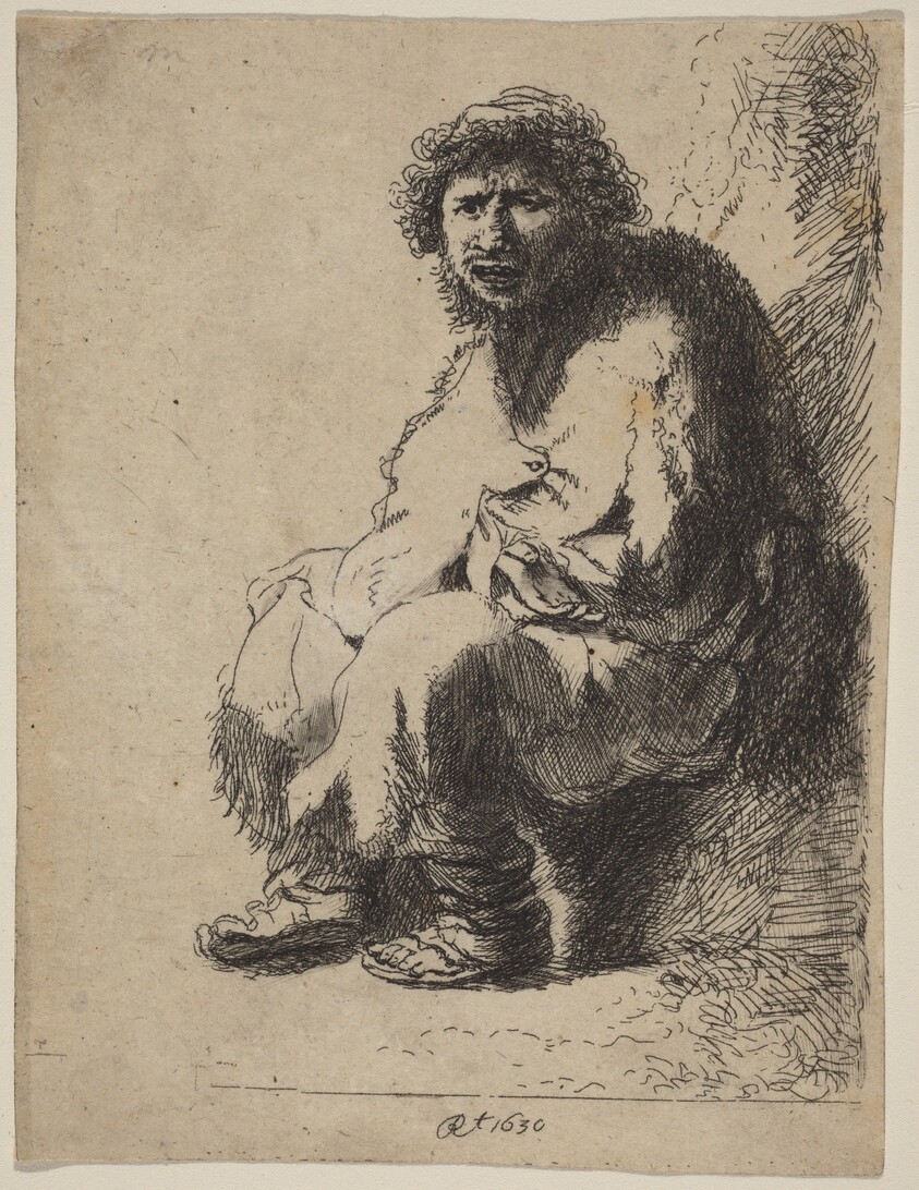 Beggar Seated on a Bank