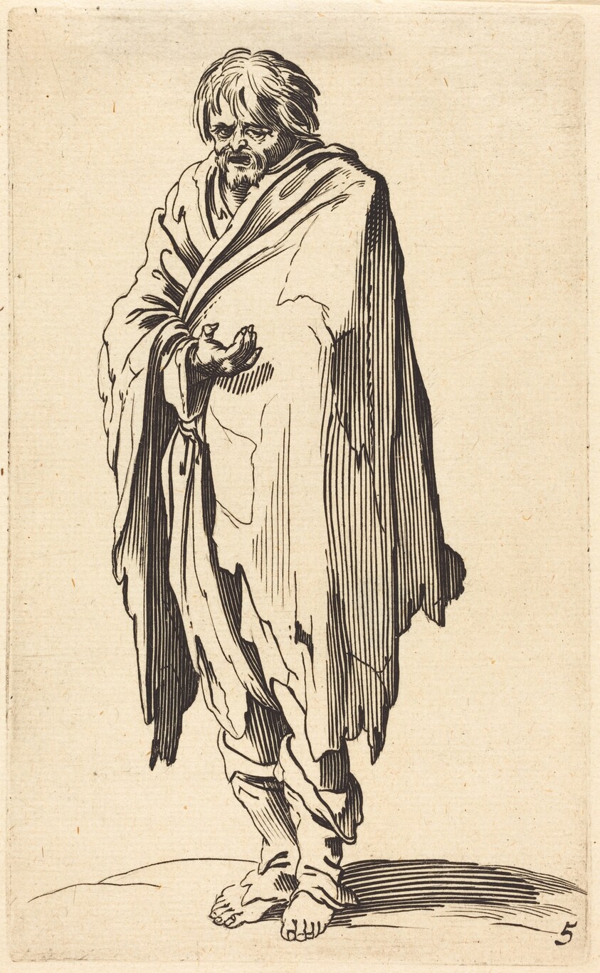 Beggar with Bare Head and Feet