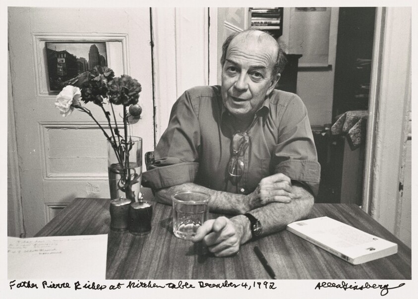 Father Pierre Riches at kitchen table December 4, 1992