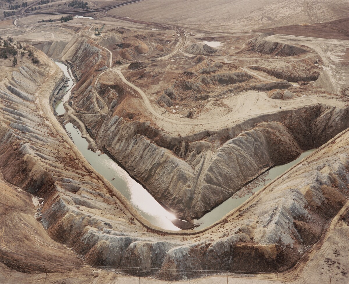 Strip Mine, Spoil Piles, and Intersected Water Table