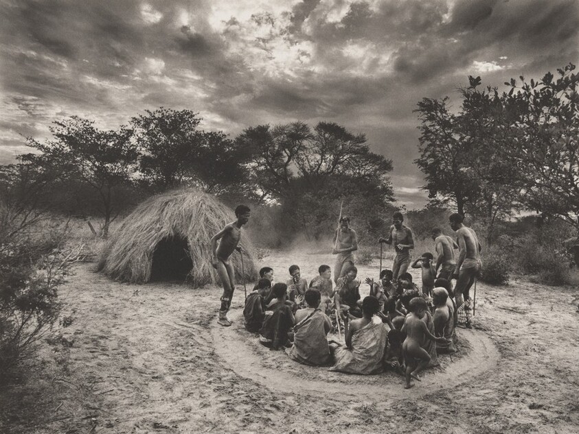 The healing or trance dance is the San’s most important mystical ritual. The frenzy of their trance, some San people believe, marks their entry into the world of spirits. Botswana.