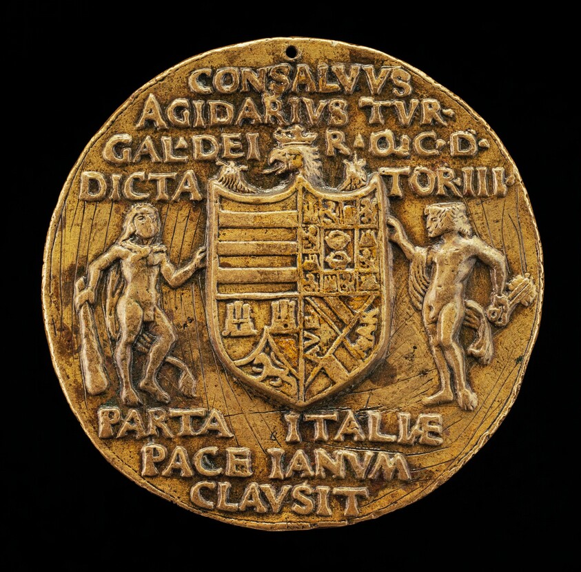 Shield Supported by Hercules and Janus [reverse]
