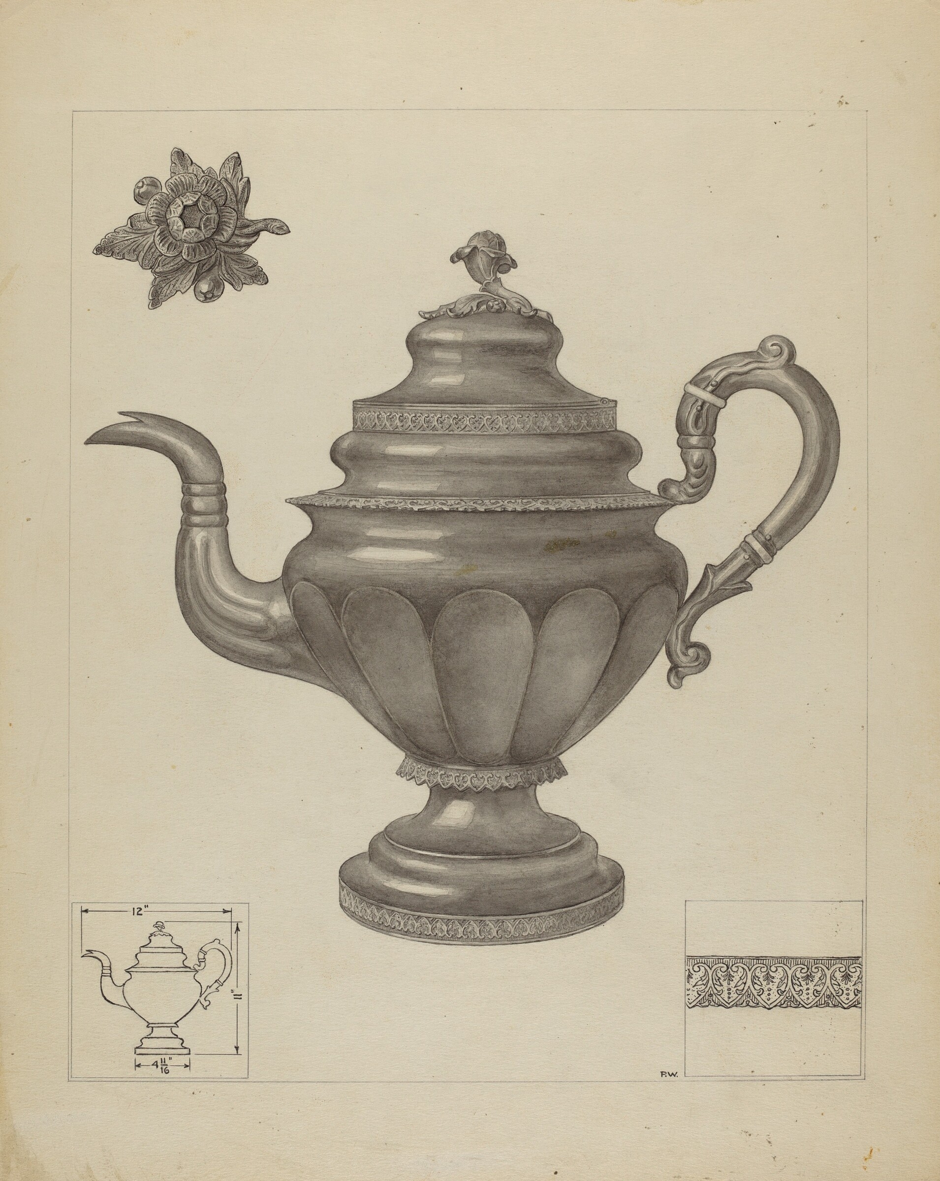 Silver Teapot, Paul Ward, c. 1936