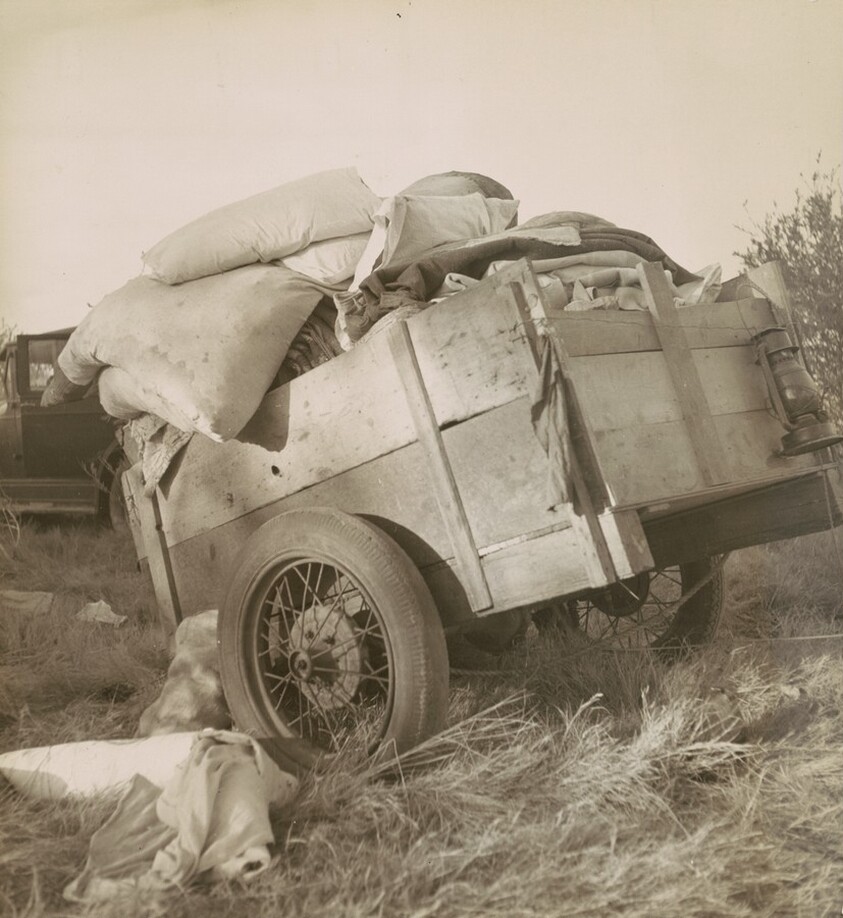 Roadside camp near Bakersfield, California