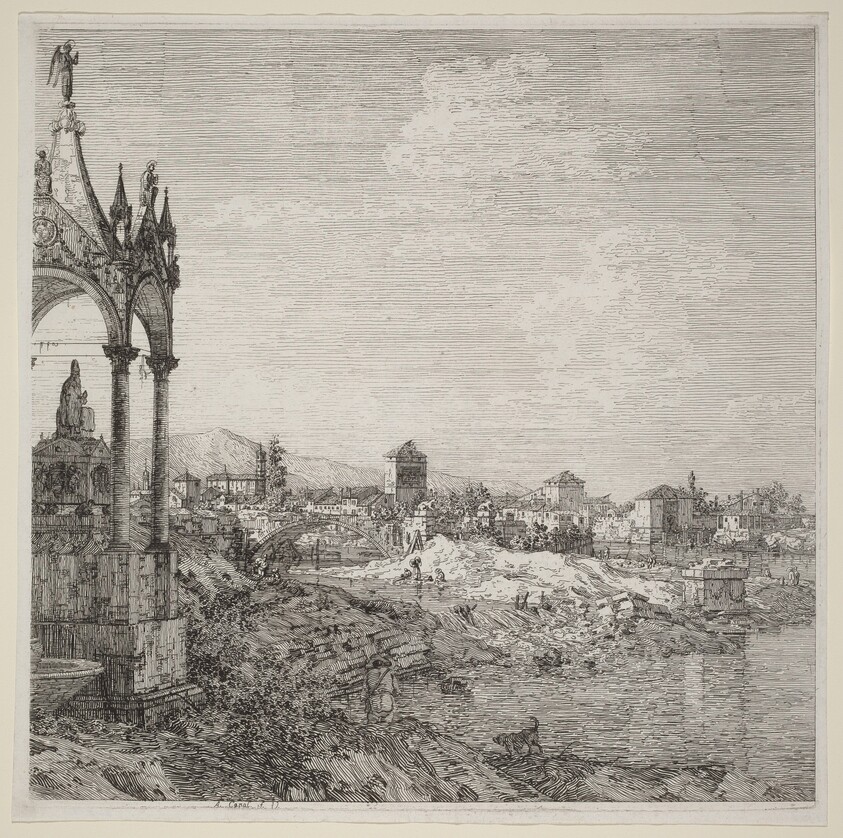 View of a Town with a Bishop's Tomb