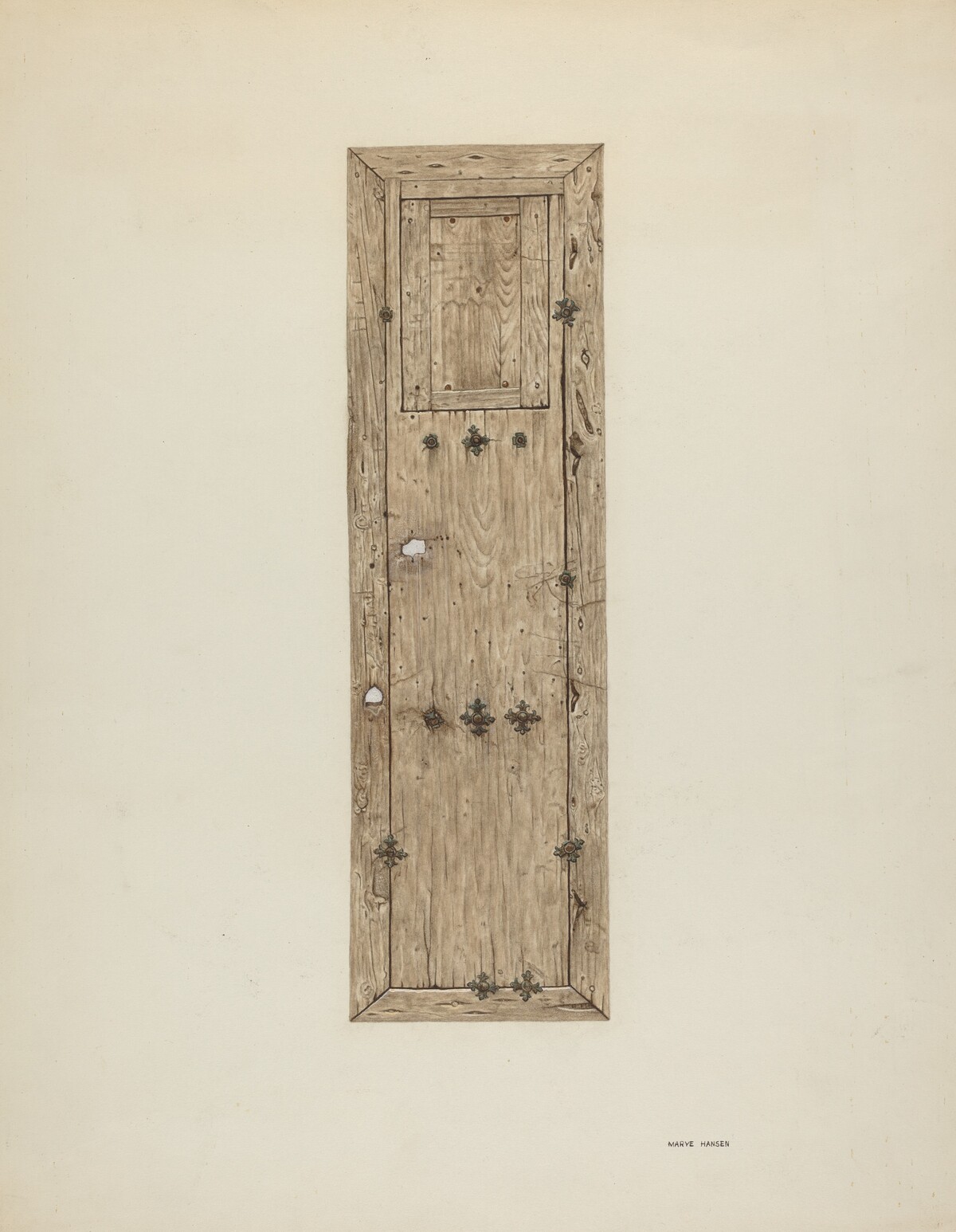 Copper-studded Door (One of a Pair)