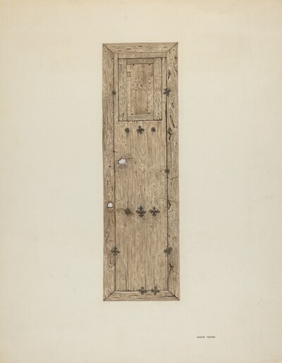 Copper-studded Door (One of a Pair)