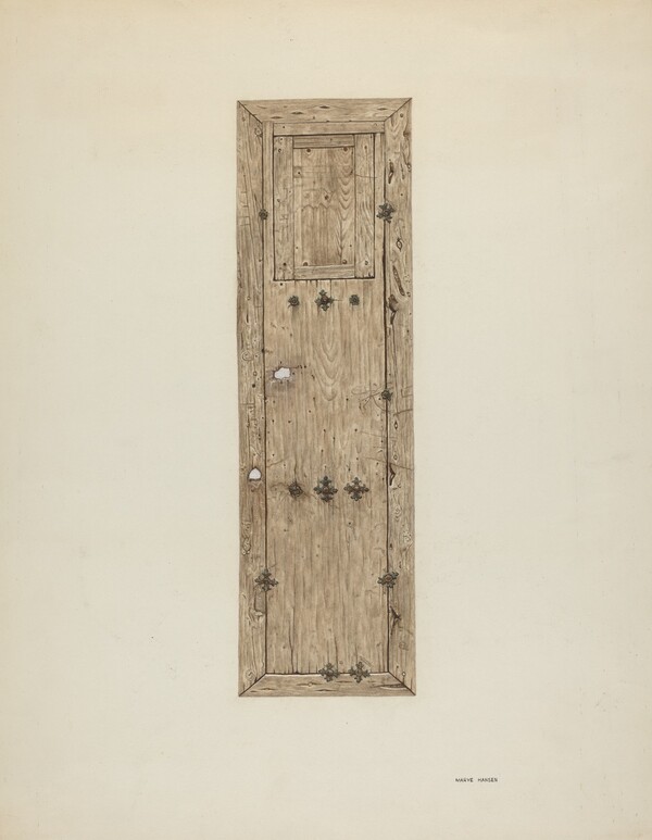 Copper-studded Door (One of a Pair)