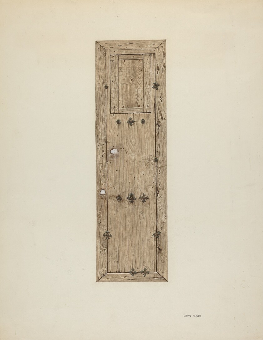 Copper-studded Door (One of a Pair)