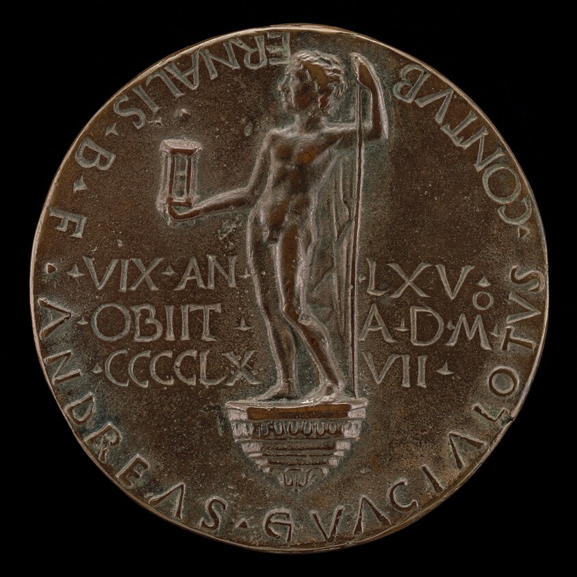 Male Figure Holding an Hourglass [reverse]