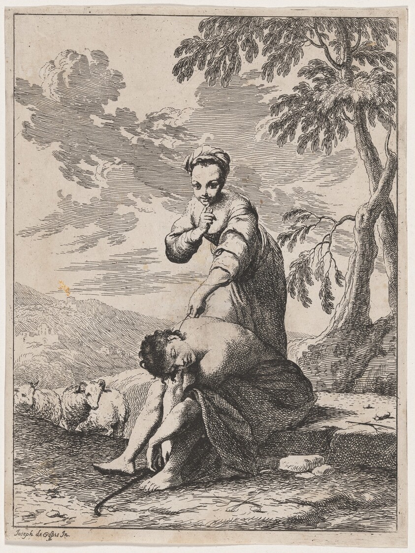 Sleeping Shepherd Tickled by a Shepherdess