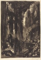 Untitled (The Dream of the Mogul?), Félix Bracquemond after Gustave Moreau, 1886