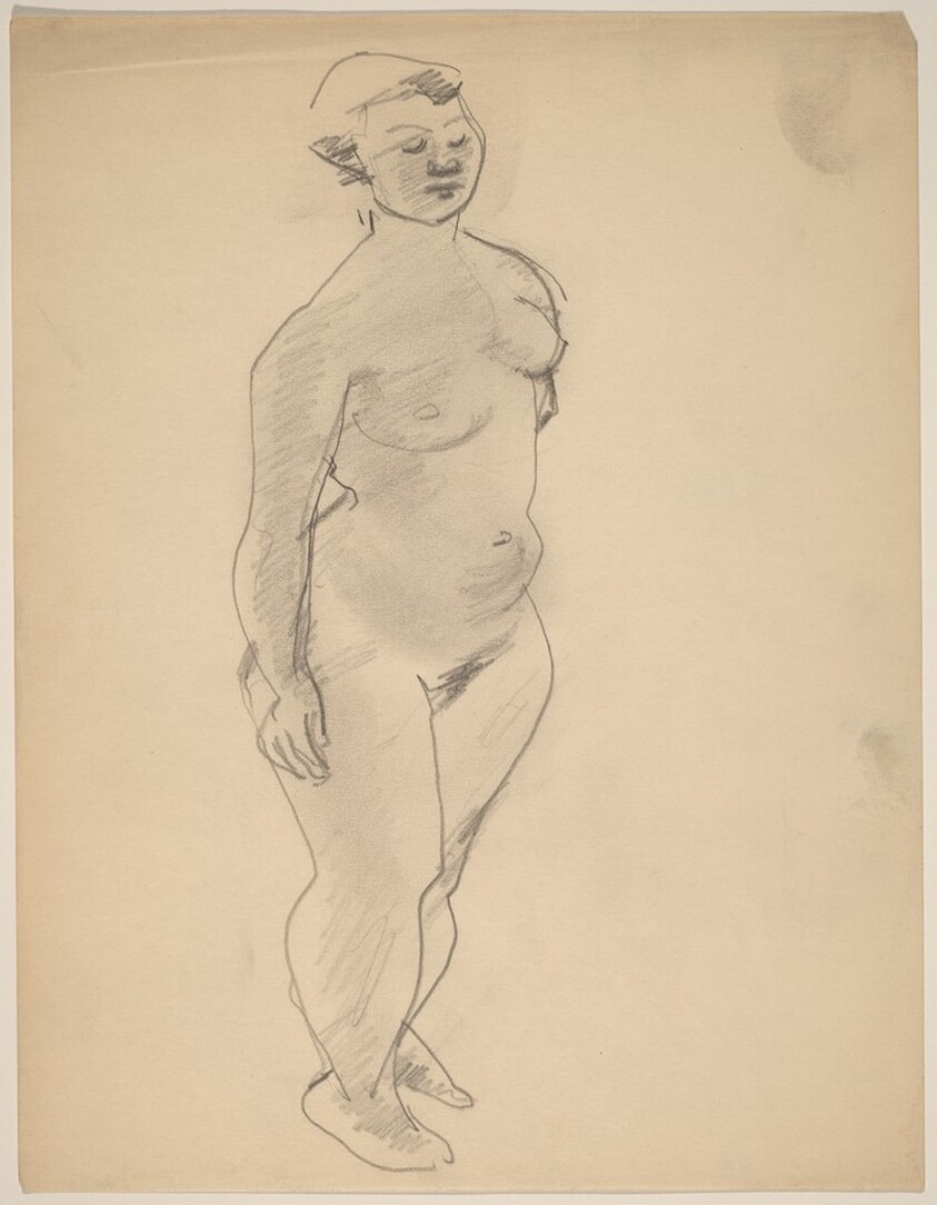 Standing Nude, Three-quarter View Facing Right, Eyes Closed