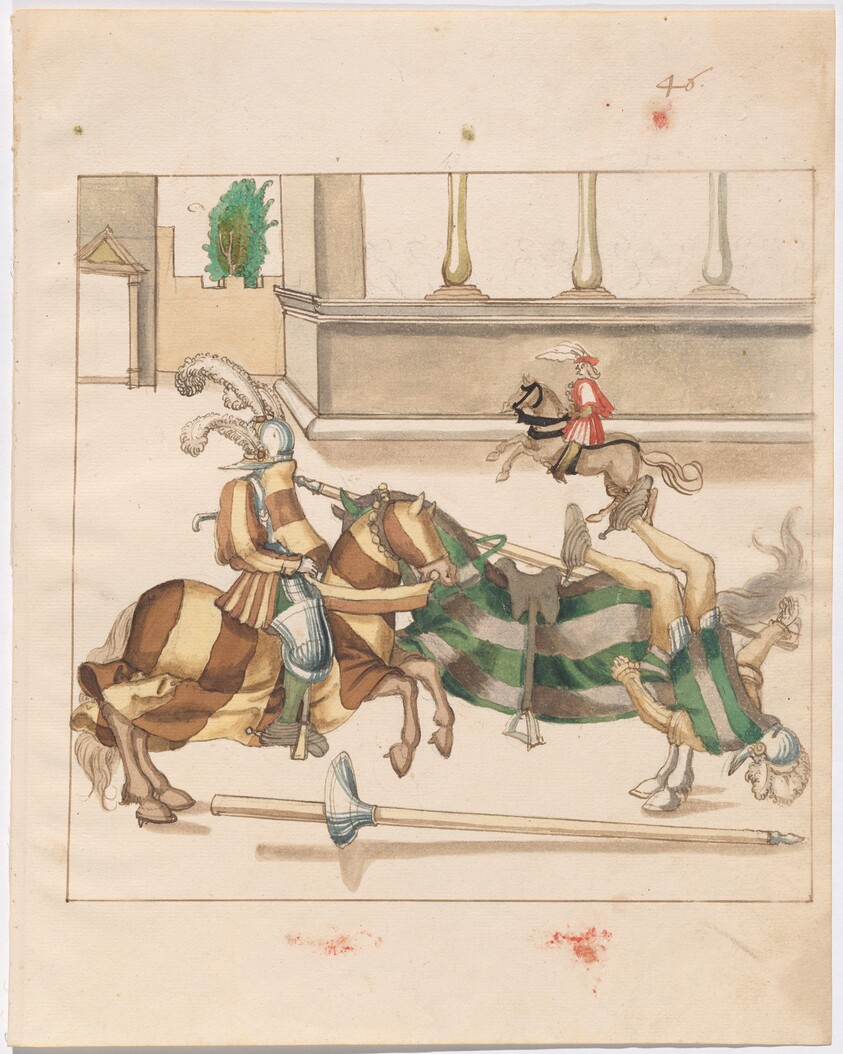 Mock Joust of War with Fixed Shields