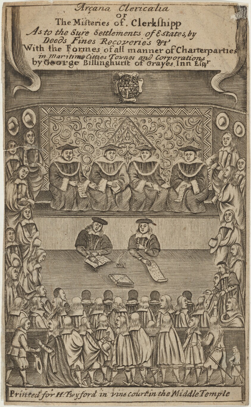 Title Page to Arcana Clericalia or the Misteries of Clerkshipp by George Billinghurst