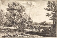 Rebecca and Eliezer (Le pont de bois), Claude Lorrain, c. 1638/1641