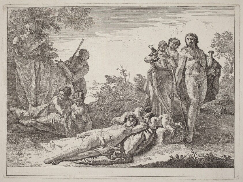 Apollo and Nymphs in a Landscape with a Bust of Pan