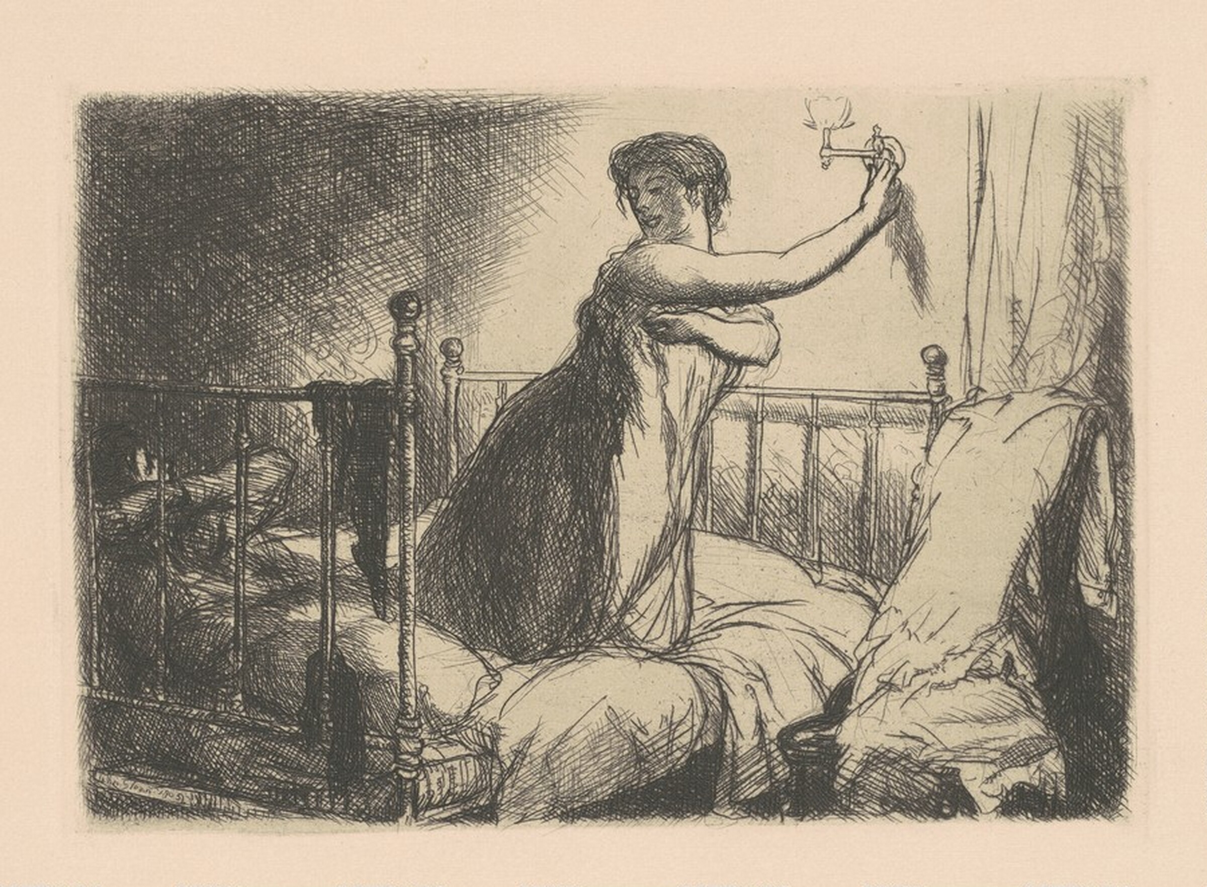 Turning Out the Light, John Sloan, 1905