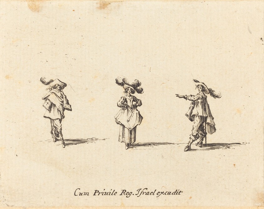 Lady with Large Plumes, and Two Gentlemen