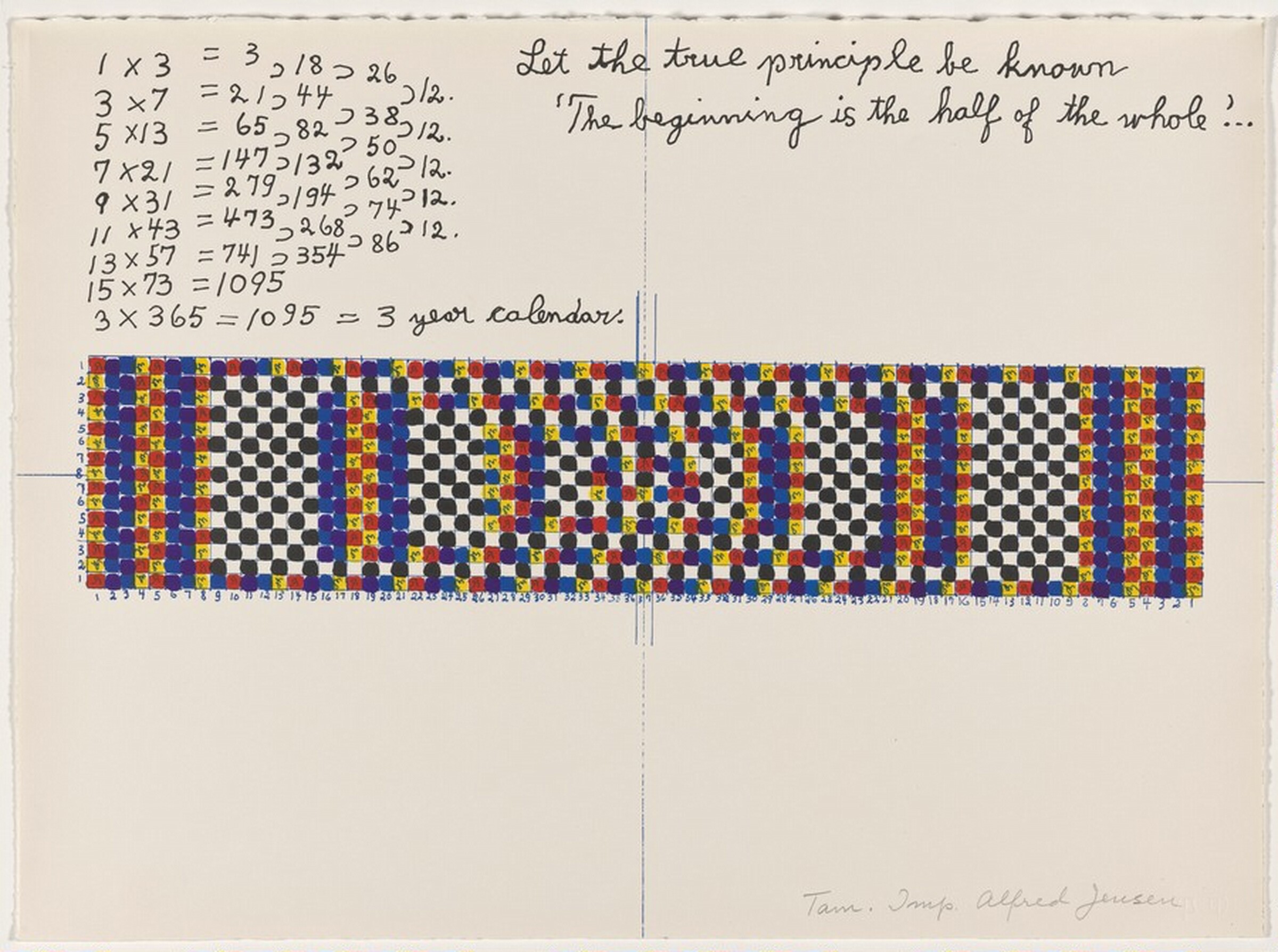 A Pythagorean Notebook XX, Alfred Jensen, 1965
