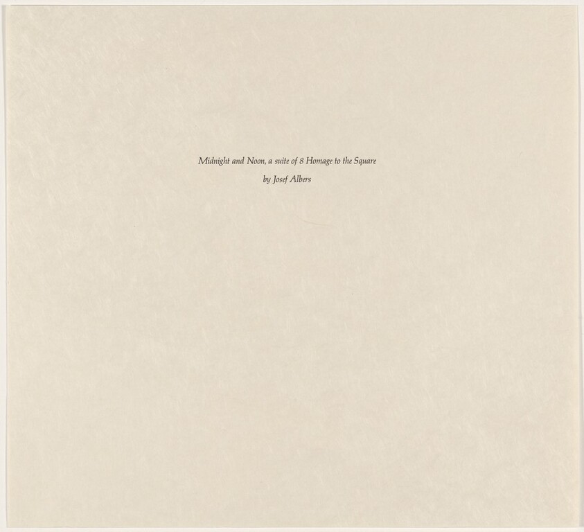 Midnight and Noon: A Suite of 8 Homage to the Square