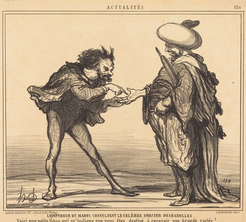 L'Empereur du Maroc consultant... Desbarolles