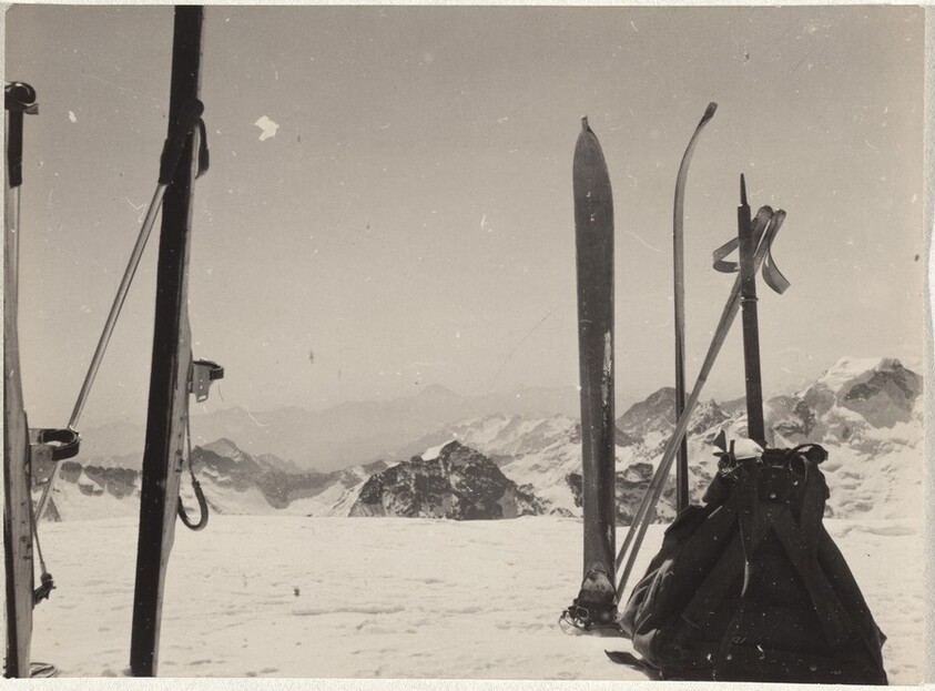 Skis in snow--Sports