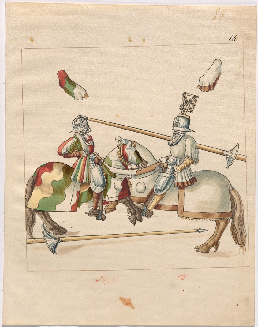 Mock Joust of War with Flying Shields and Without Bevors