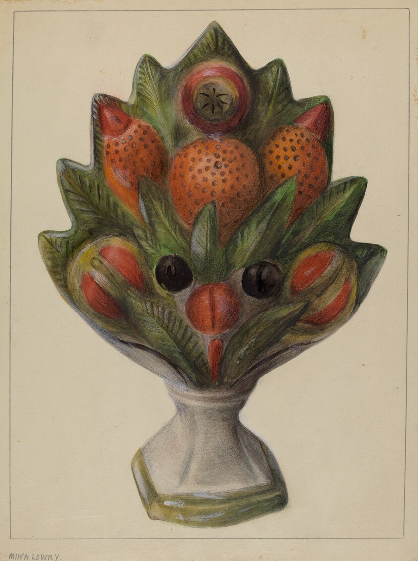 Pa. German Chalkware Mantel Stop