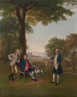 Arthur Holdsworth Conversing with Thomas Taylor and Captain Stancombe by the River Dart, Arthur Devis, 1757