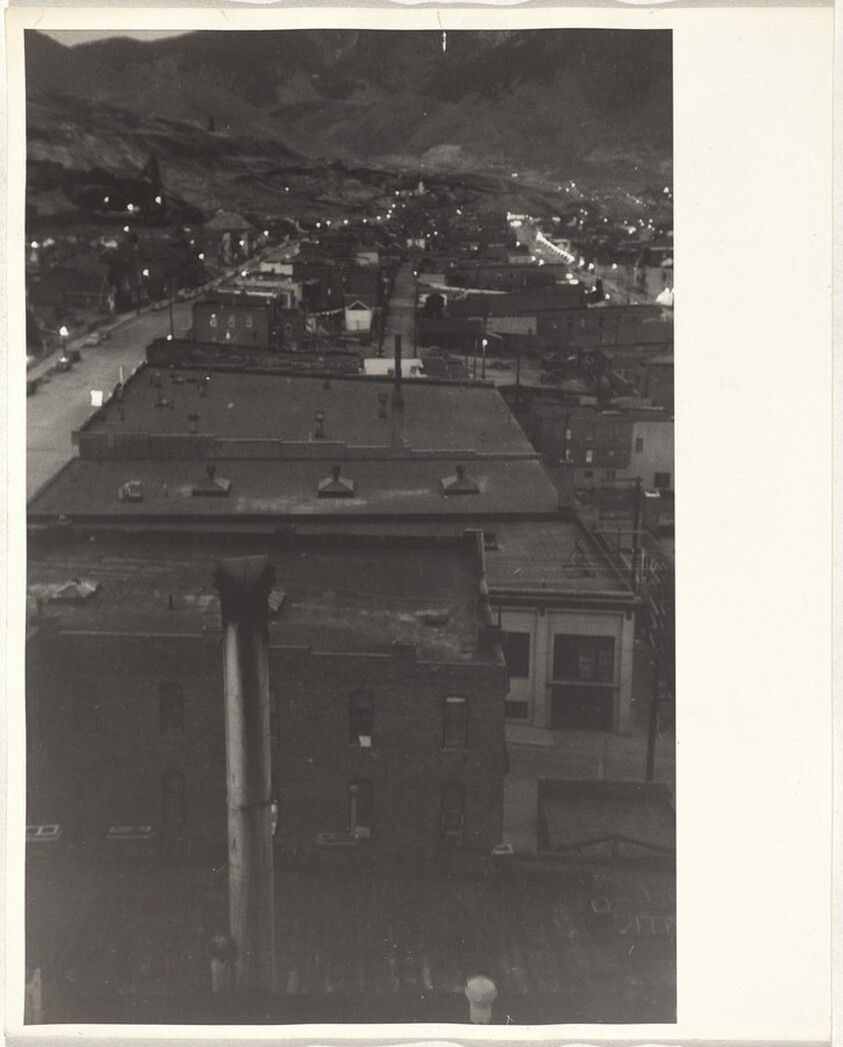 Rooftops from hotel window--Butte, Montana