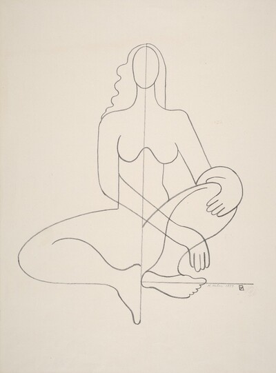 Abstraction (Seated Nude)