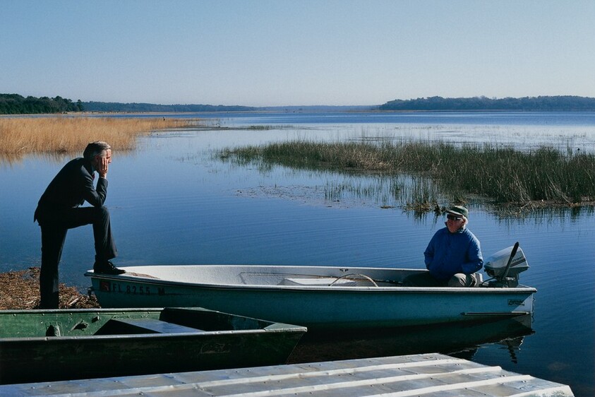 Walter Mondale and Fisherman, Lake Jackson, Florida