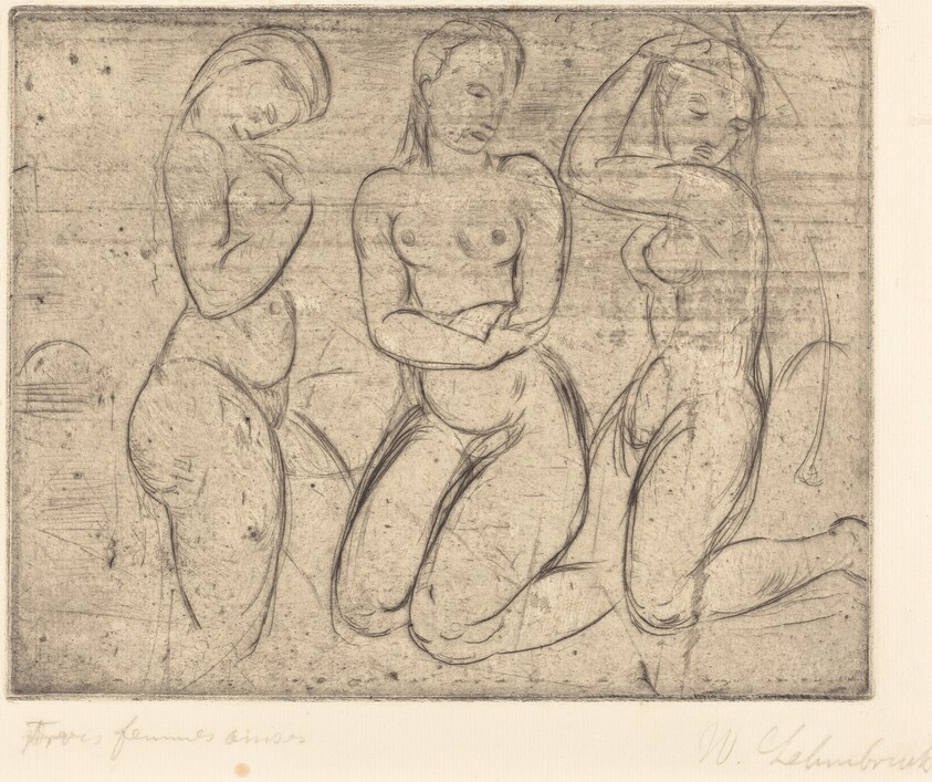 Three Kneeling Women (Drei Frauen knied)