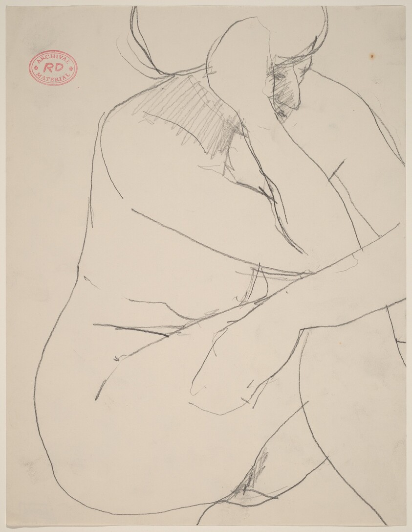 Untitled [seated female nude resting her arms on her knee]